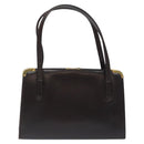 GUCCI Hand Bag Leather Brown Gold Auth ep9221-2