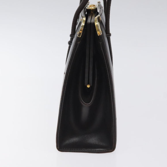 GUCCI Hand Bag Leather Brown Gold Auth ep9221