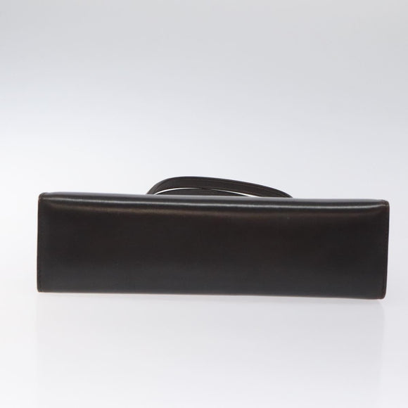 GUCCI Hand Bag Leather Brown Gold Auth ep9221