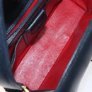 GUCCI Hand Bag Leather Navy Gold Auth ep9224-11