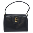 GUCCI Hand Bag Leather Navy Gold Auth ep9224-13