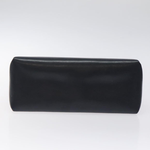 GUCCI Hand Bag Leather Navy Gold Auth ep9224