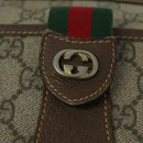 GUCCI GG Supreme Web Sherry Line Bag PVC Beige Gold 89 02 032 Auth ep9229-17