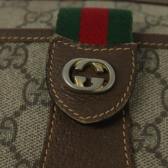 GUCCI GG Supreme Web Sherry Line Bag PVC Beige Gold 89 02 032 Auth ep9229