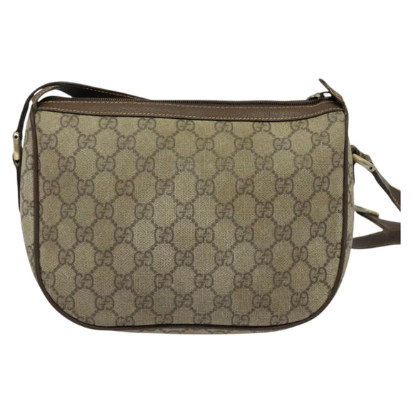 GUCCI GG Supreme Web Sherry Line Bag PVC Beige Gold 89 02 032 Auth ep9229