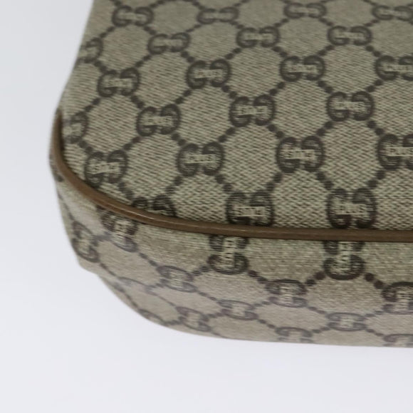 GUCCI GG Plus Supreme Shoulder Bag PVC Beige Gold Auth ep9232