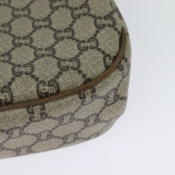 GUCCI GG Plus Supreme Shoulder Bag PVC Beige Gold Auth ep9232