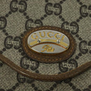 GUCCI GG Plus Supreme Shoulder Bag PVC Beige Gold Auth ep9232-14