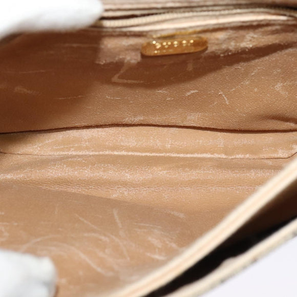 GUCCI GG Plus Supreme Shoulder Bag PVC Beige Gold Auth ep9232