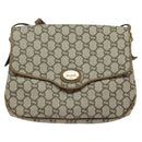 GUCCI GG Plus Supreme Shoulder Bag PVC Beige Gold Auth ep9232-13