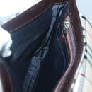 BURBERRY Nova Check Shoulder Bag Canvas Beige Silver Auth ep9235-17