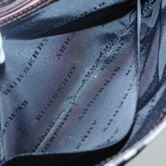 BURBERRY Nova Check Shoulder Bag Canvas Beige Silver Auth ep9235