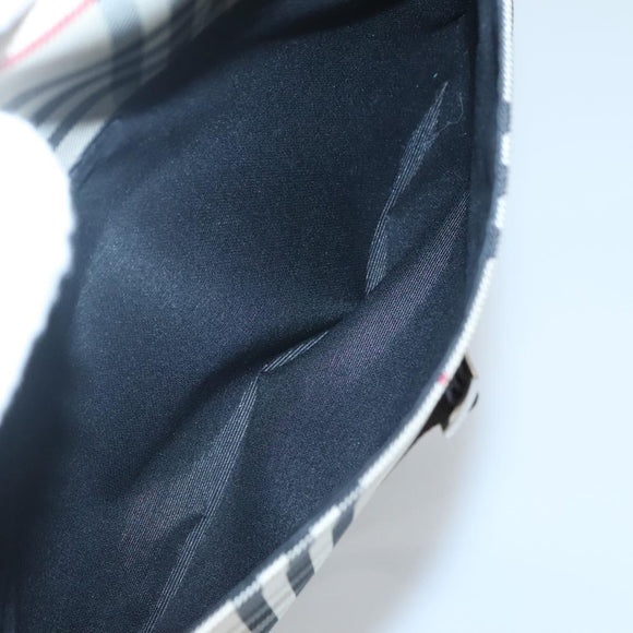 BURBERRY Nova Check Shoulder Bag Canvas Beige Silver Auth ep9235