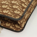 Christian Dior Trotter Canvas Shoulder Bag Brown Gold Auth ep9243-16