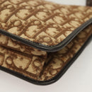 Christian Dior Trotter Canvas Shoulder Bag Brown Gold Auth ep9243-13