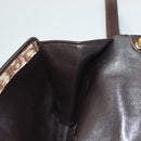 Christian Dior Trotter Canvas Shoulder Bag Brown Gold Auth ep9243-18