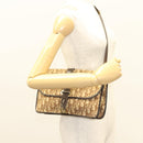Christian Dior Trotter Canvas Shoulder Bag Brown Gold Auth ep9243-20
