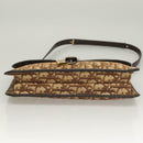 Christian Dior Trotter Canvas Shoulder Bag Brown Gold Auth ep9243-5