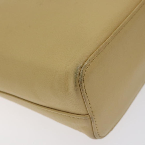 BURBERRY Shoulder Bag Leather Beige Gold Auth ep9244