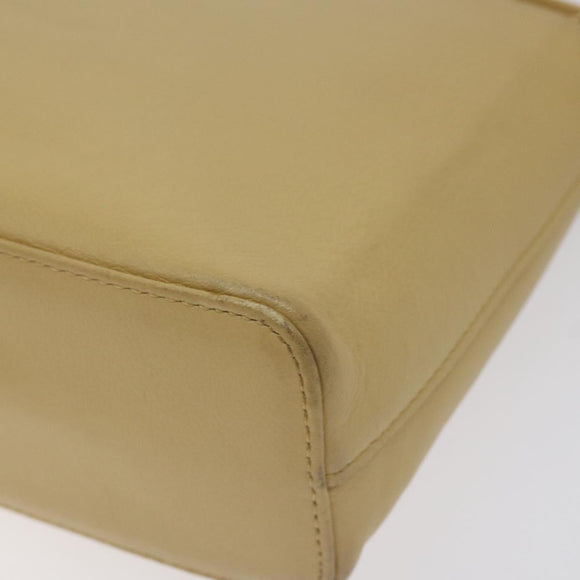 BURBERRY Shoulder Bag Leather Beige Gold Auth ep9244