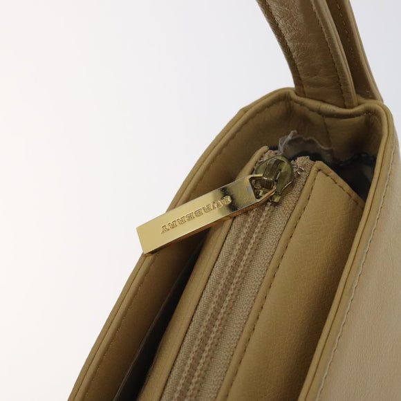 BURBERRY Shoulder Bag Leather Beige Gold Auth ep9244