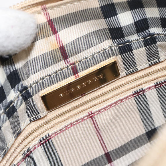 BURBERRY Shoulder Bag Leather Beige Gold Auth ep9244
