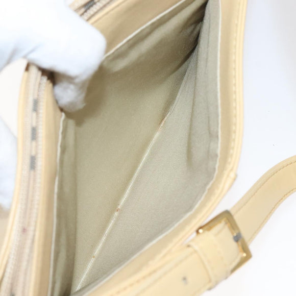 BURBERRY Shoulder Bag Leather Beige Gold Auth ep9244