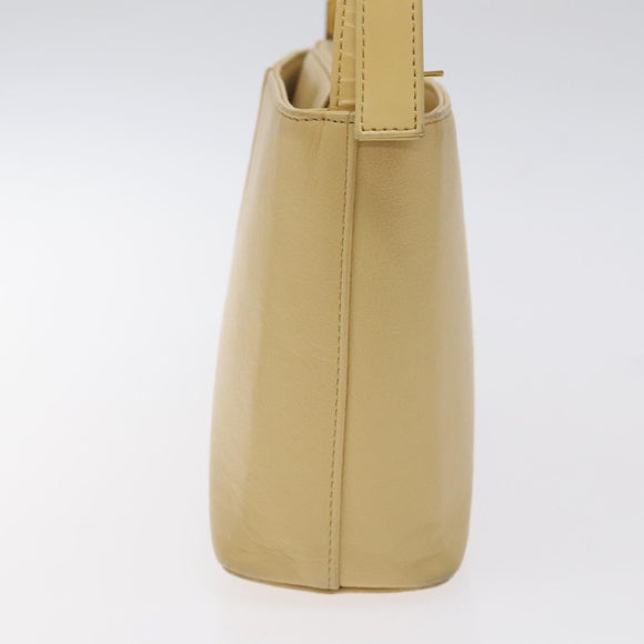 BURBERRY Shoulder Bag Leather Beige Gold Auth ep9244