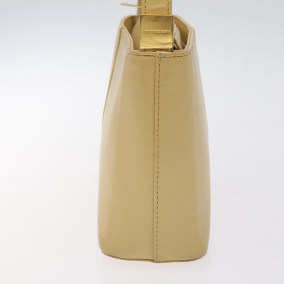 BURBERRY Shoulder Bag Leather Beige Gold Auth ep9244