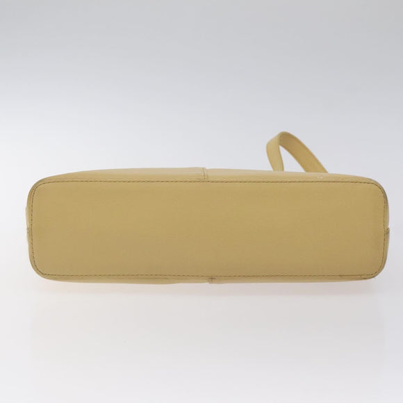 BURBERRY Shoulder Bag Leather Beige Gold Auth ep9244