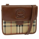 Burberrys Nova Check Shoulder Bag PVC Beige Gold Auth ep9252-1