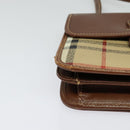 Burberrys Nova Check Shoulder Bag PVC Beige Gold Auth ep9252-10