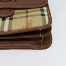 Burberrys Nova Check Shoulder Bag PVC Beige Gold Auth ep9252-11