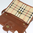 Burberrys Nova Check Shoulder Bag PVC Beige Gold Auth ep9252-15