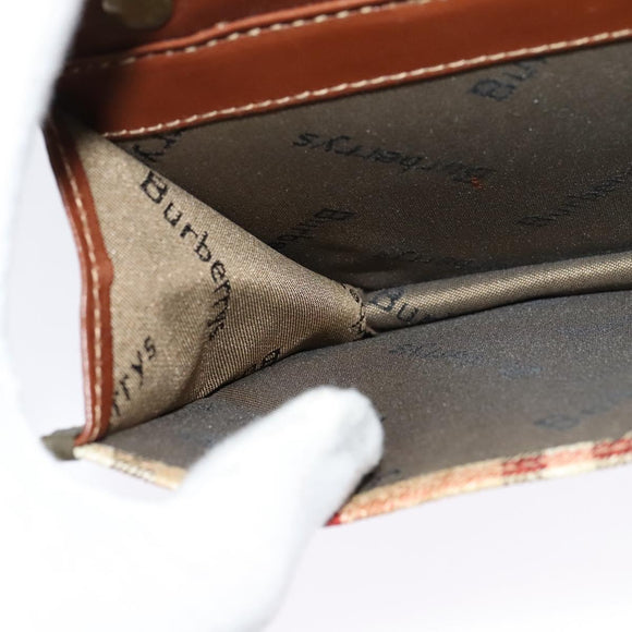 Burberrys Nova Check Shoulder Bag PVC Beige Gold Auth ep9252