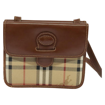 Burberrys Nova Check Shoulder Bag PVC Beige Gold Auth ep9252 - 0