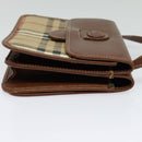 Burberrys Nova Check Shoulder Bag PVC Beige Gold Auth ep9252-5