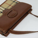 Burberrys Nova Check Shoulder Bag PVC Beige Gold Auth ep9252-6