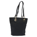 GUCCI GG Canvas Tote Bag Black Gold 120840 Auth ep9254-1