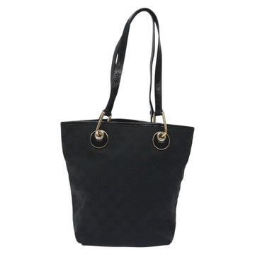 GUCCI GG Canvas Tote Bag Black Gold 120840 Auth ep9254 - 0