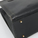 GUCCI Bamboo Hand Bag Leather Black Gold 002 1186 0260 Auth ep9257-14