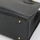 GUCCI Bamboo Hand Bag Leather Black Gold 002 1186 0260 Auth ep9257-15