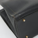 GUCCI Bamboo Hand Bag Leather Black Gold 002 1186 0260 Auth ep9257-16