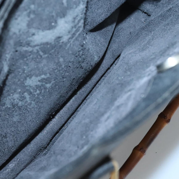 GUCCI Bamboo Hand Bag Leather Black Gold 002 1186 0260 Auth ep9257