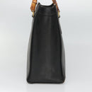 GUCCI Bamboo Hand Bag Leather Black Gold 002 1186 0260 Auth ep9257-3