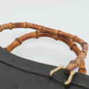 GUCCI Bamboo Hand Bag Leather Black Gold 002 1186 0260 Auth ep9257-8