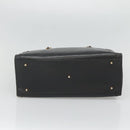 GUCCI Bamboo Hand Bag Leather Black Gold 002 1186 0260 Auth ep9257-5