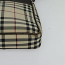 BURBERRY Nova Check Shoulder Bag Canvas Beige Silver Auth ep9259-14
