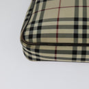 BURBERRY Nova Check Shoulder Bag Canvas Beige Silver Auth ep9259-15
