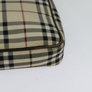 BURBERRY Nova Check Shoulder Bag Canvas Beige Silver Auth ep9259-16